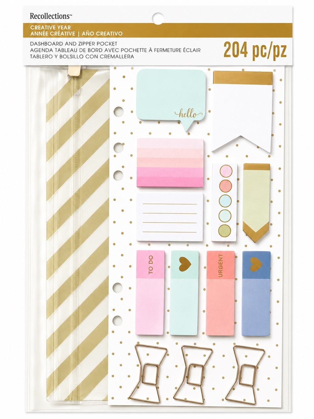 Recollections Creative Year 204 Pc Planner Dashboard Zipper Pocket Set